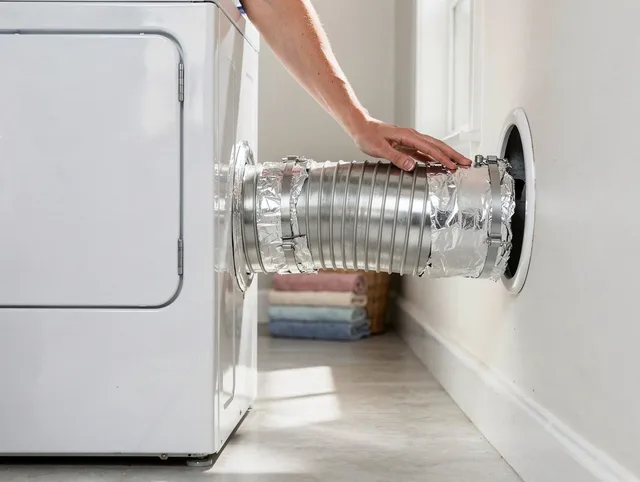 Professional dryer vent hose installation by North Haven Dryer Vent Cleaning in North Haven