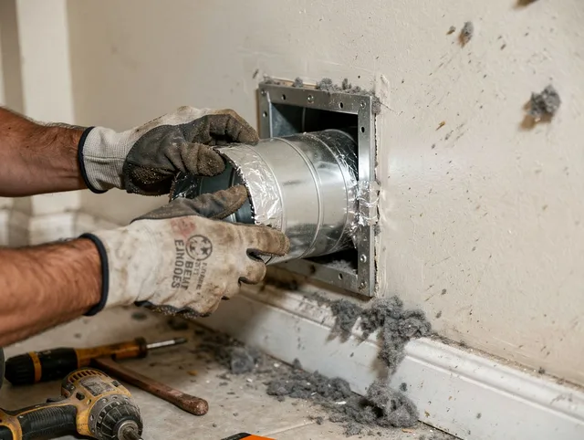 Professional dryer vent repair and installation by North Haven Dryer Vent Cleaning in North Haven